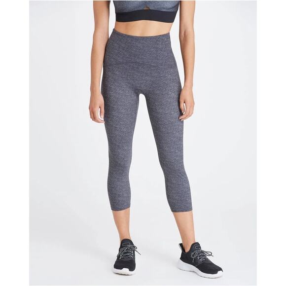 Spanx Women's Heather Gray High Rise Cropped Compression Leggings Size L - Picture 1 of 10